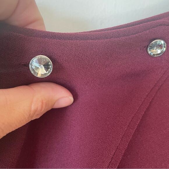 & Other Stories Burgundy Open Back Bat Wing Crepe Midi Dress 4 / S - Picture 10 of 13